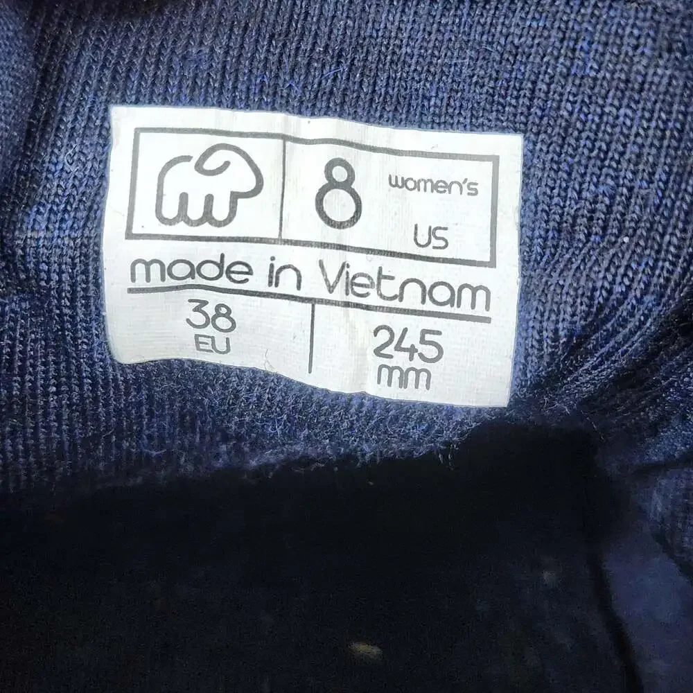 Merinos Shoes Womens Size 8 Navy Blue Wool Knit Comfort Walking Sneakers NWOT